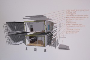 The shipping containers can be pieced together seamlessly. 