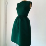 Adele Simpson 1950's Adele Simpson Emerald Textured Silk Dress