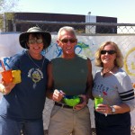 Vickie, Ed, and K.D. painting the fence while listening to the Blues Vickie, Ed, and K.D. painting the fence while listening to the Blues