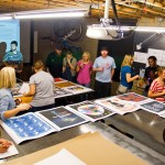 People lined up out the door to buy posters.