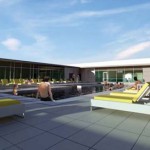 Rendering of rooftop student pool