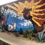 A mural beckons you to come inside.